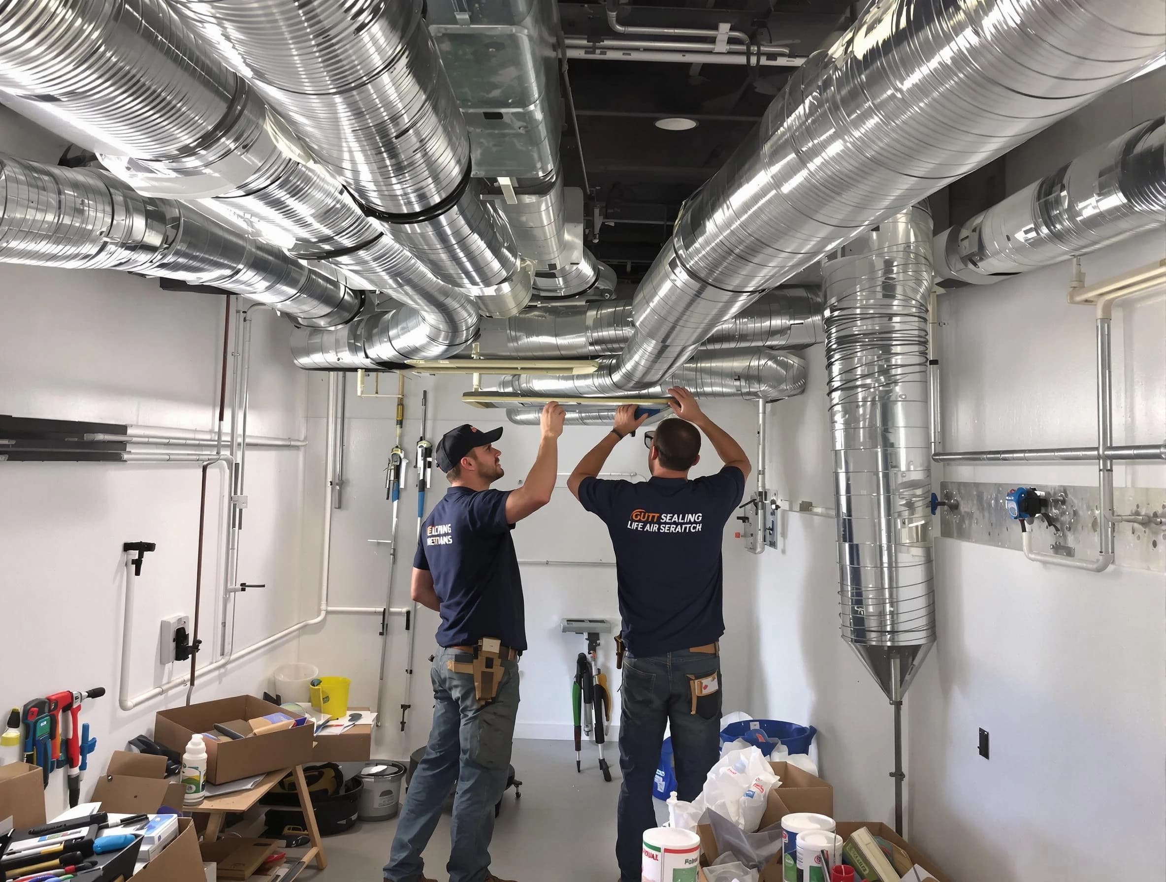 Todd Creek Air Duct Cleaning technician applying professional duct sealing solutions in Todd Creek