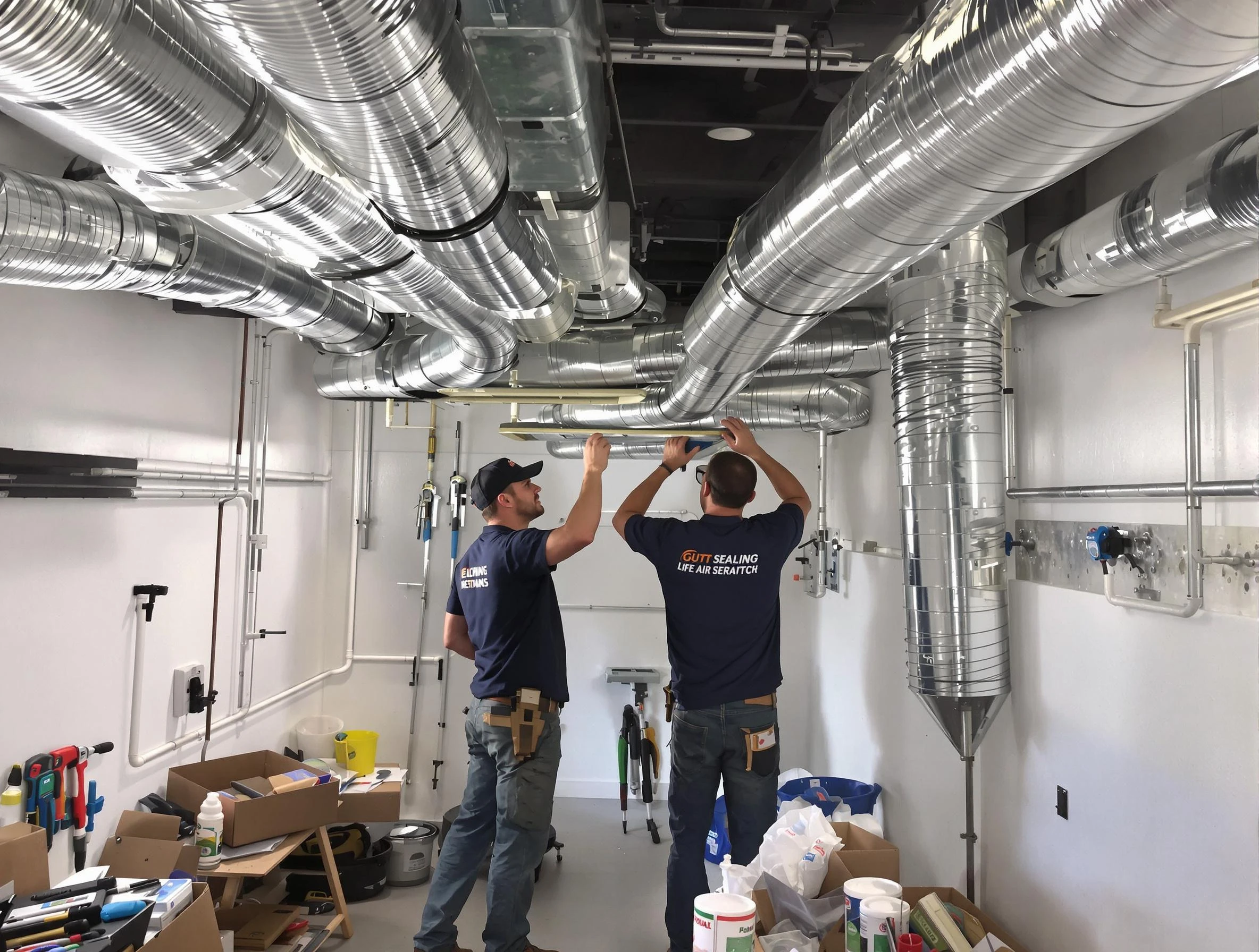 Todd Creek Air Duct Cleaning technician applying professional duct sealing solutions in Todd Creek